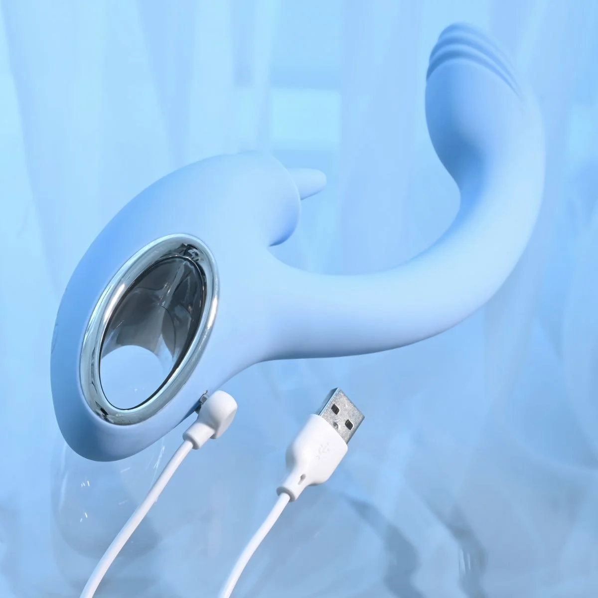 Playboy - Sapphire Dual Vibrator - Sky Blue
