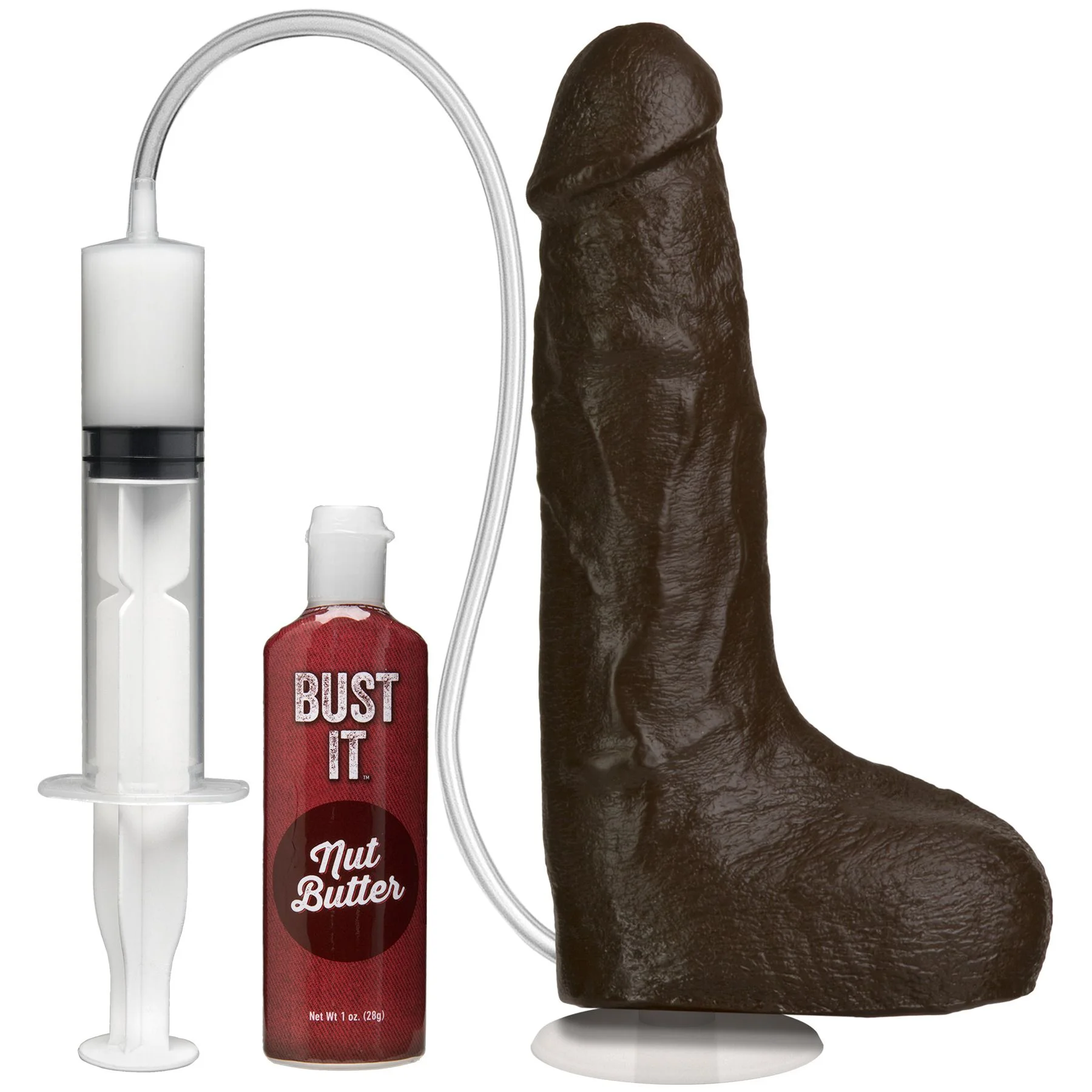 Doc Johnson - Bust It Spuitende Realistische Penis - Chocolade