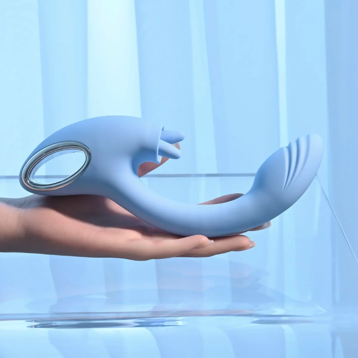 Playboy - Sapphire Dual Vibrator - Sky Blue