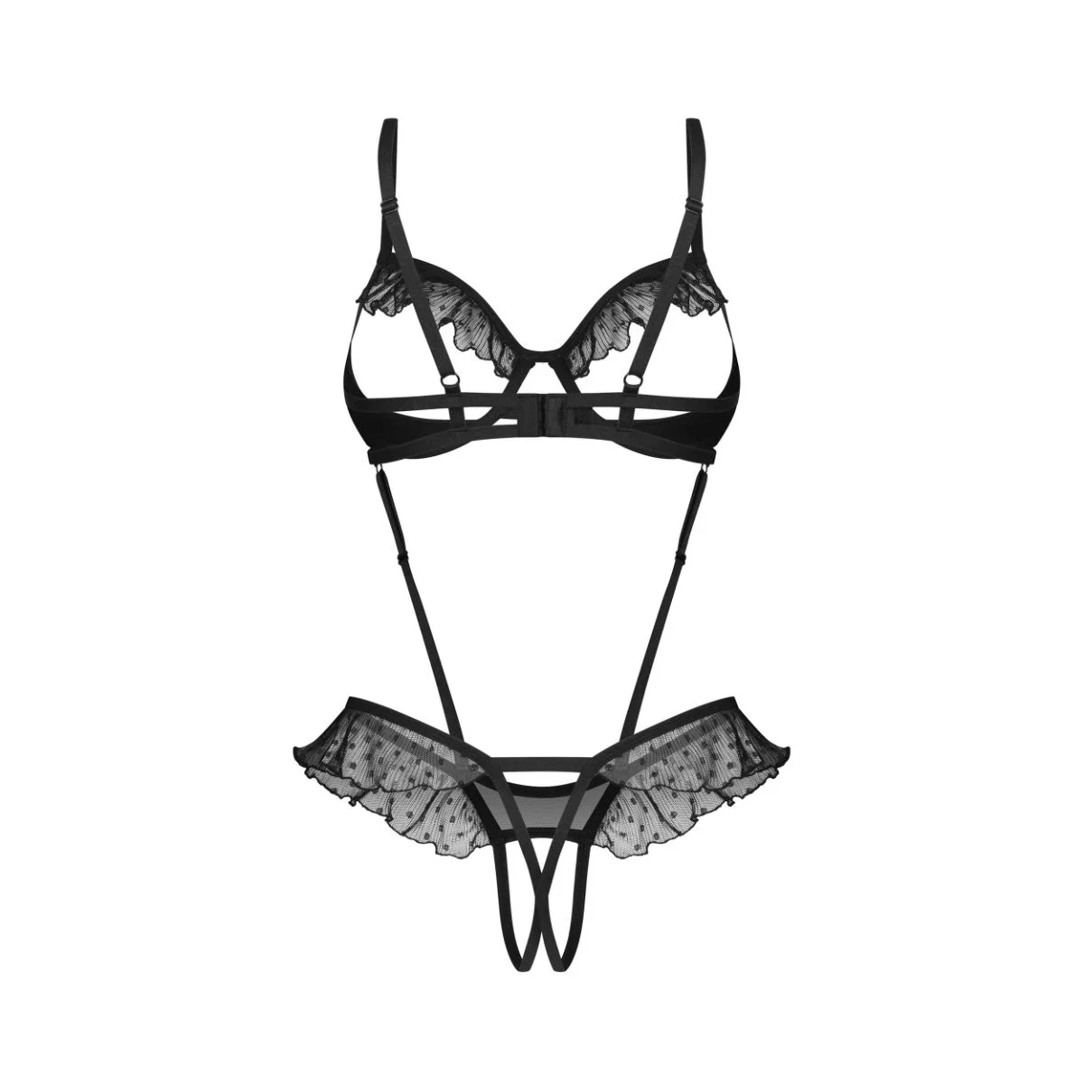 Obsessive - Carrola Crotchless Teddy - Zwart