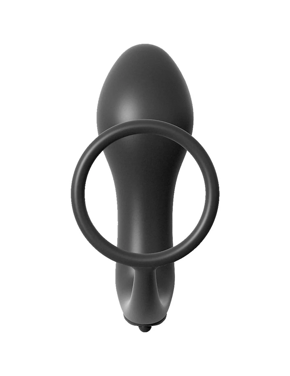 PIPEDREAM – Ass-Gasm Cockring met Vibrerende Butt Plug – Black