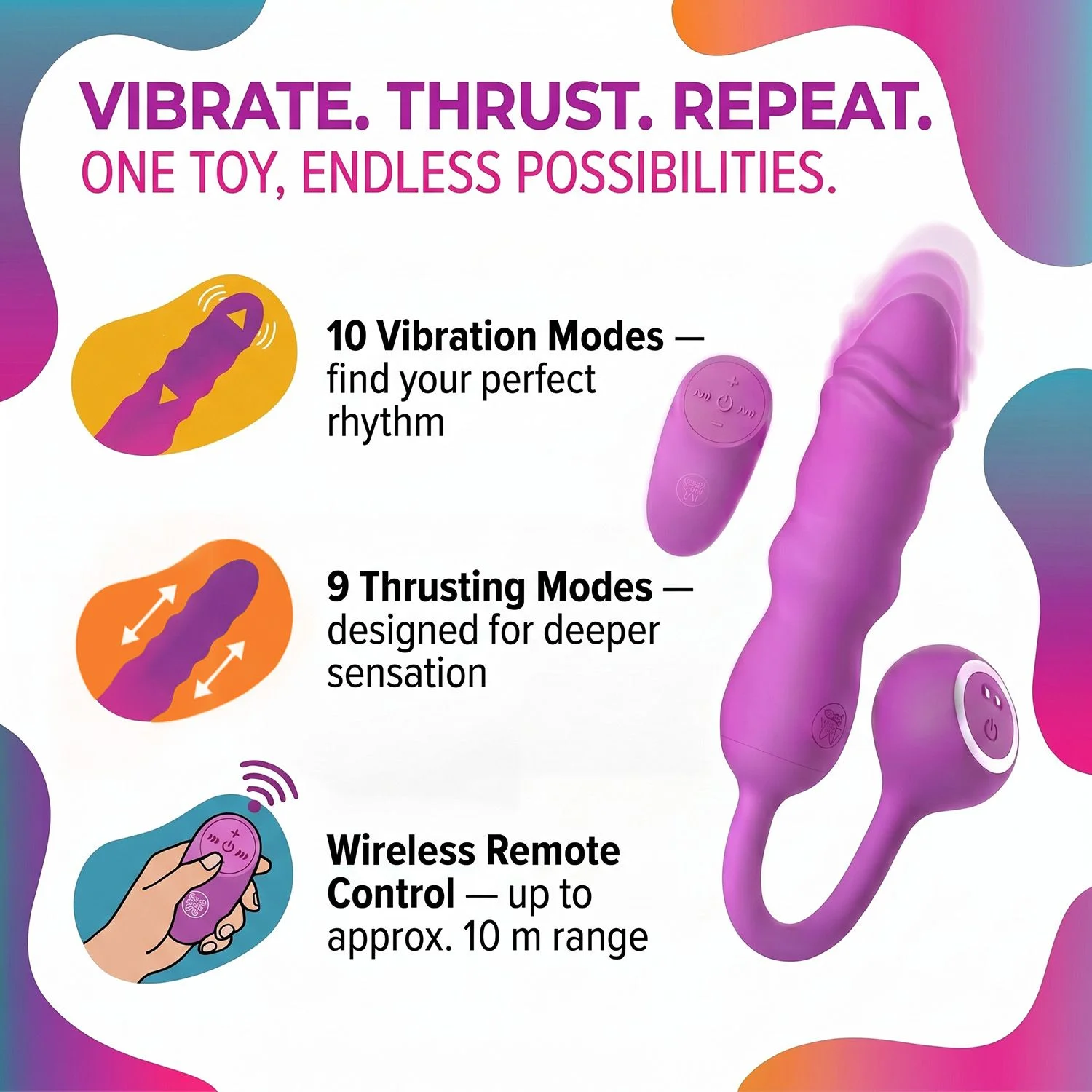 Good Vibes Only - Thrusting Bullet Remote - Roze