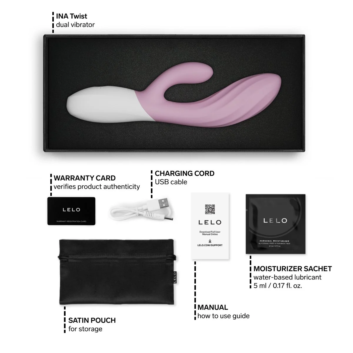 LELO - INA Twist Dual-Action Massager - Soft Pink