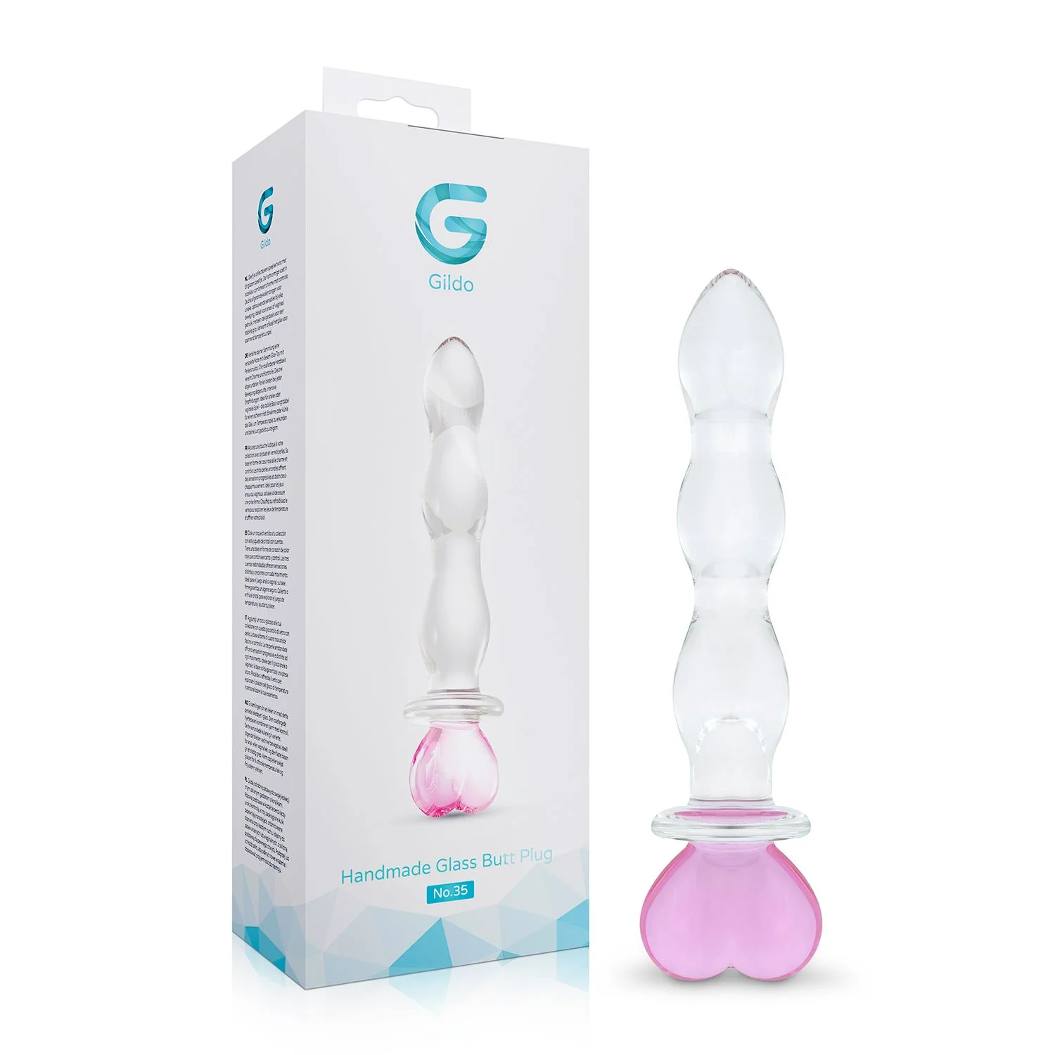 Gildo - No. 37 Glazen Dildo Hartvorm - 18 cm