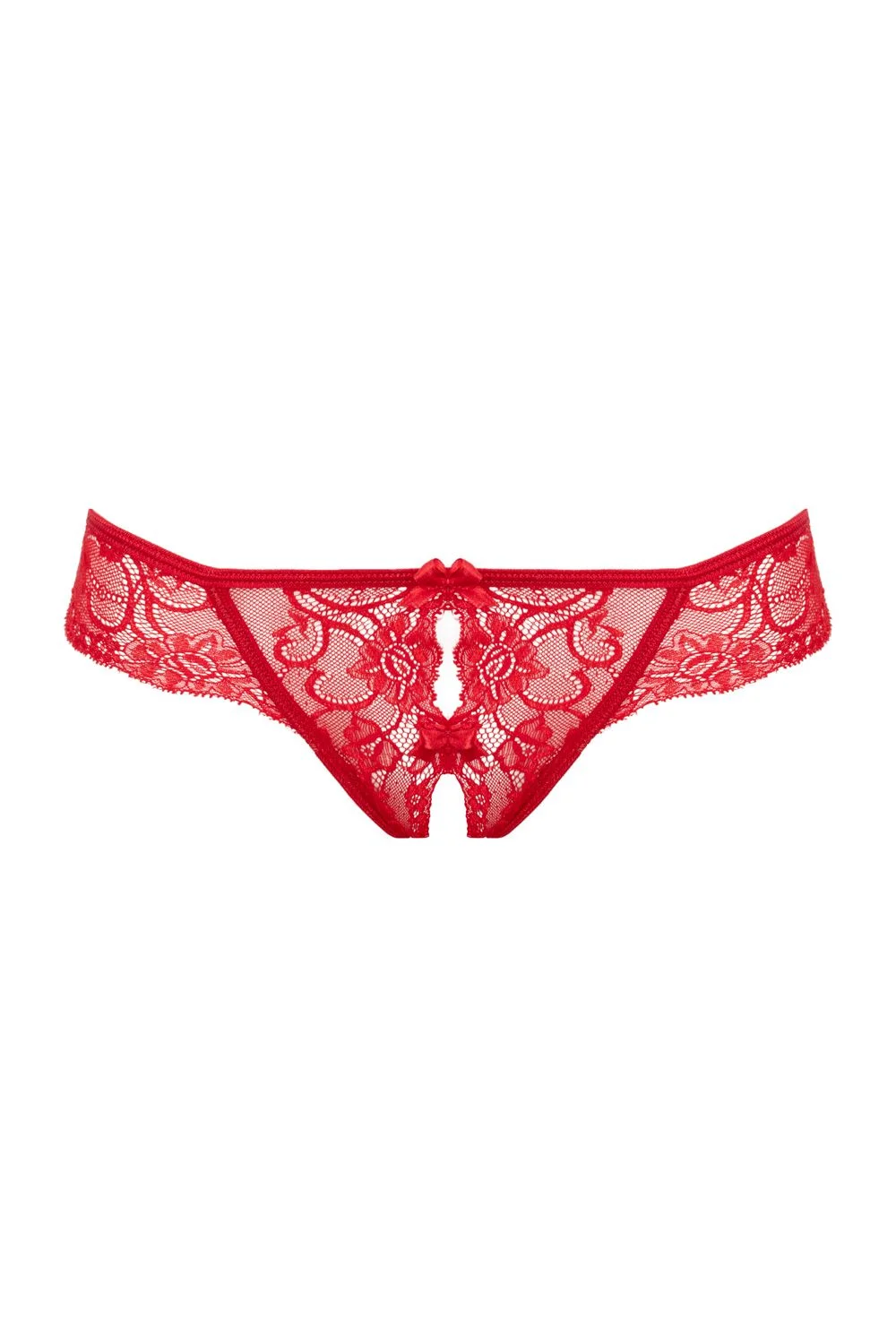 Christine - Kanten String Met Open Kruisje Marzia - Rood