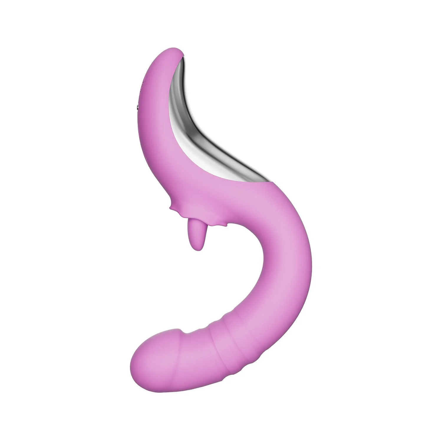 Good Vibes Only - Thrusting Tong Vibrator - Roze