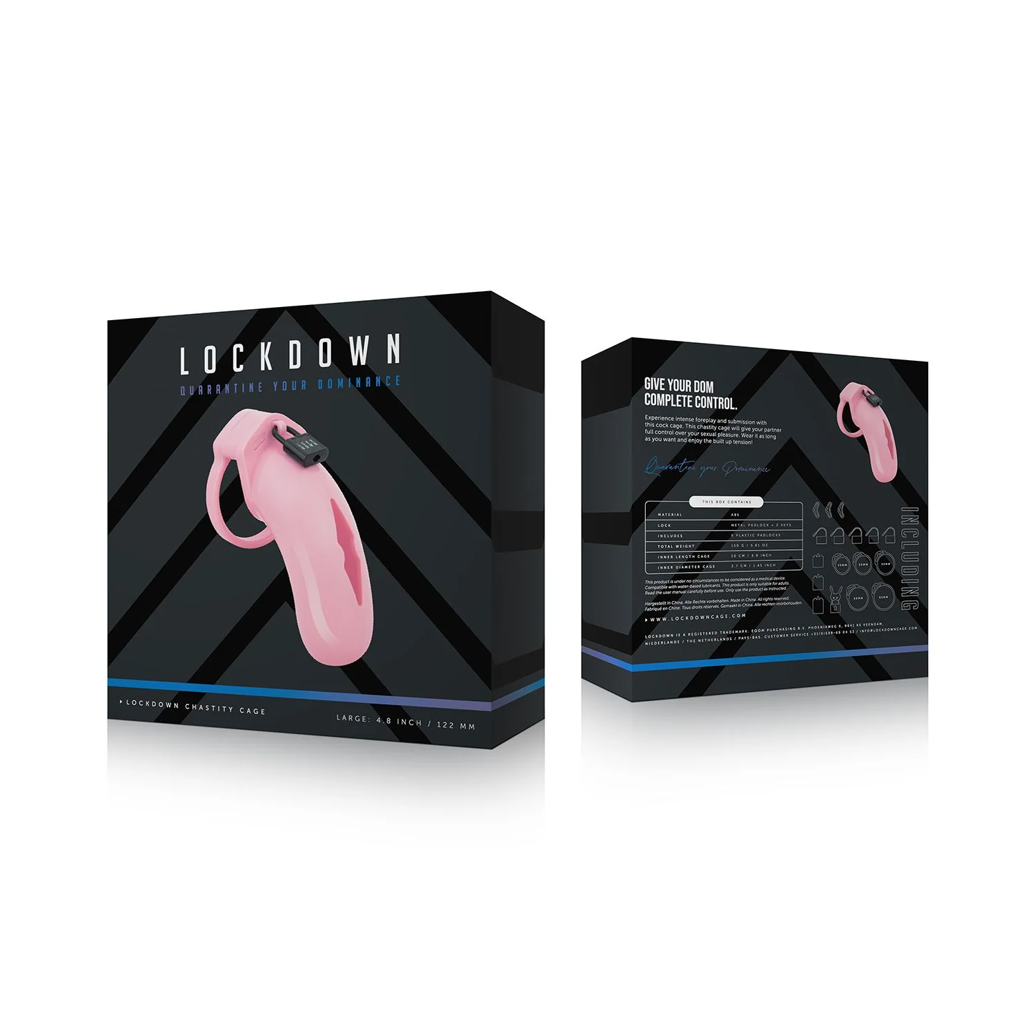 LOCKDOWN - Chastity Cage Large - Roze