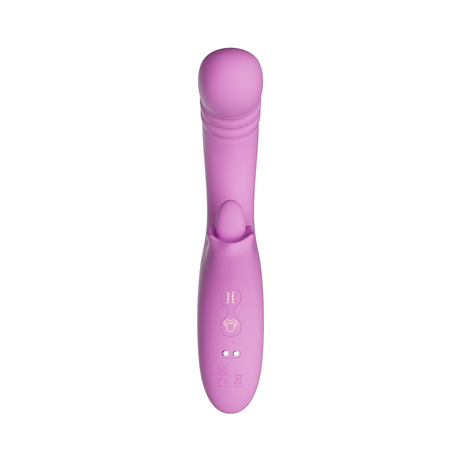 Good Vibes Only - Thrusting Tong Vibrator - Roze
