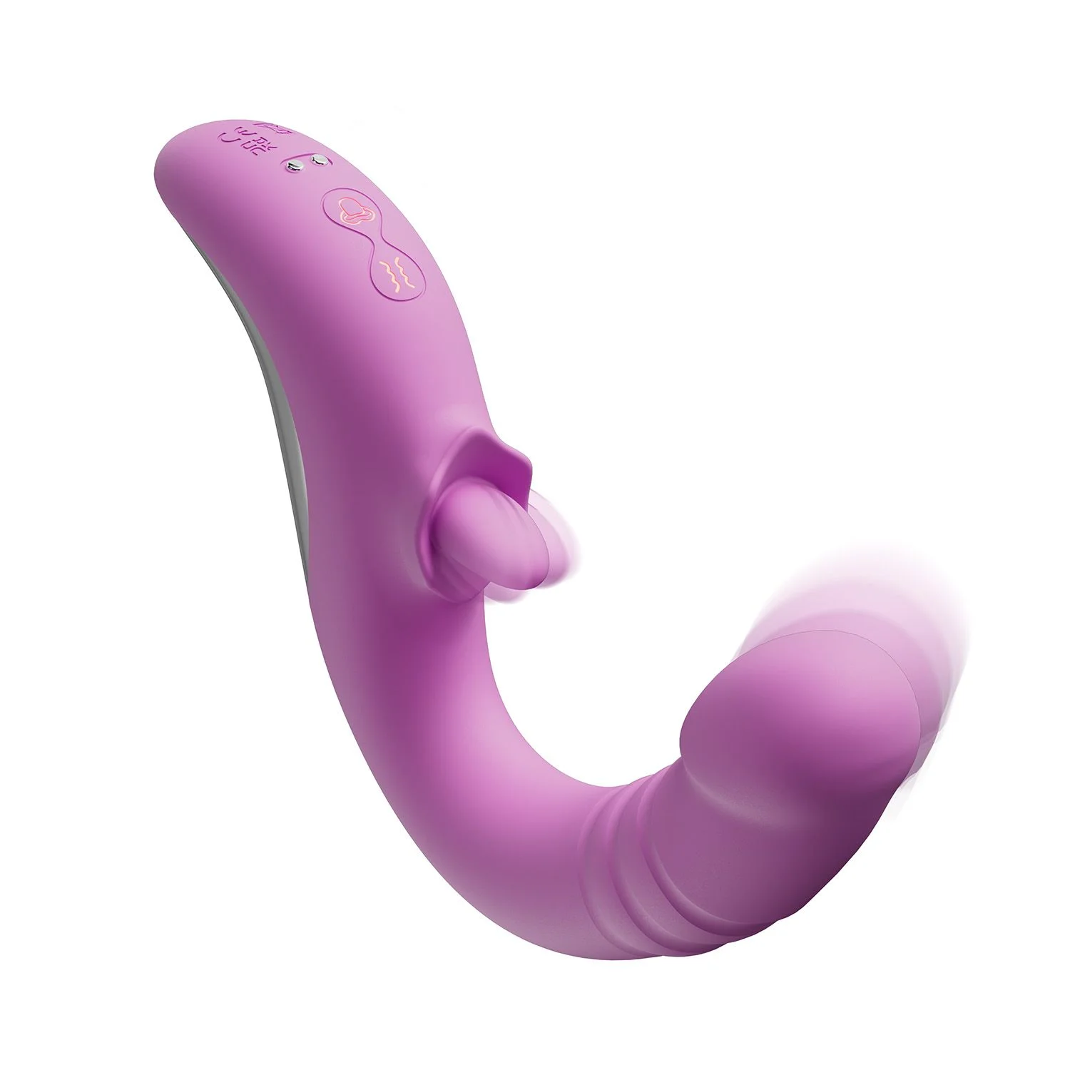 Good Vibes Only - Thrusting Tong Vibrator - Roze