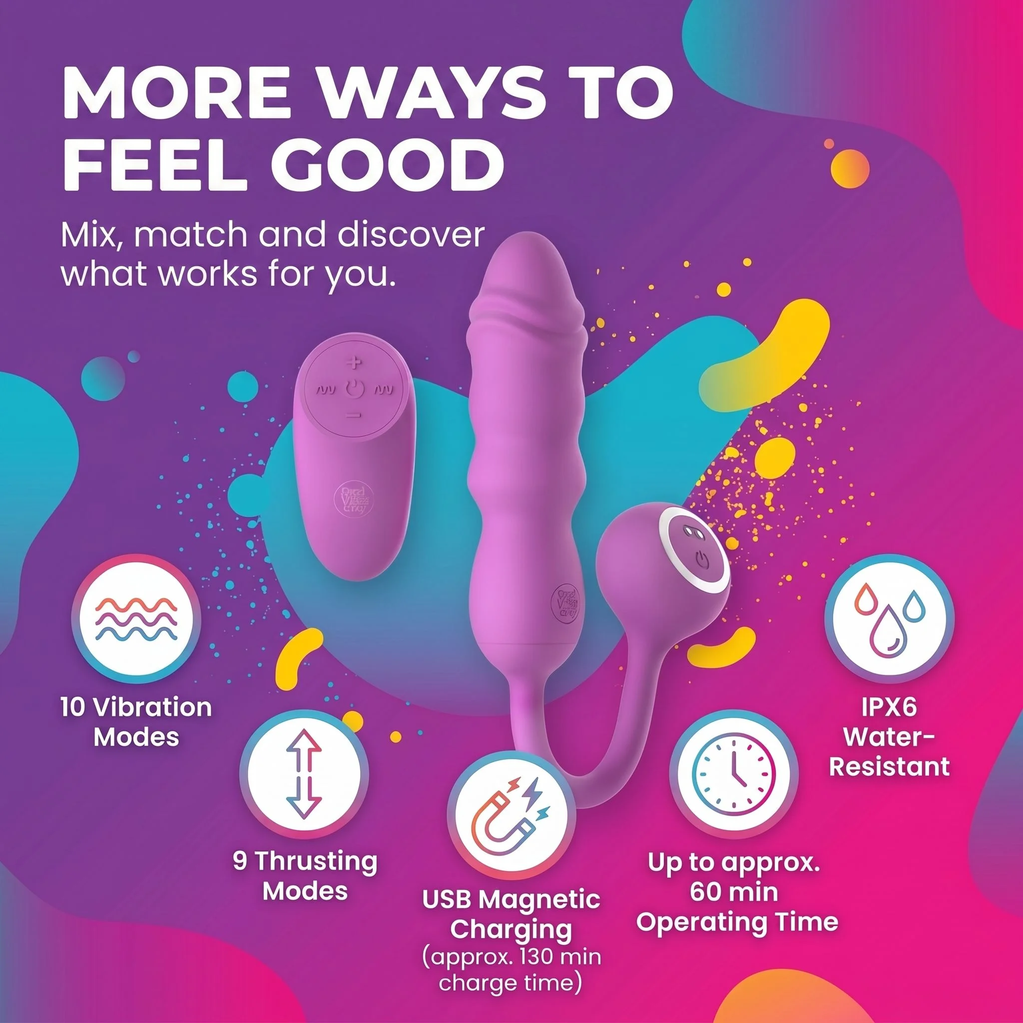 Good Vibes Only - Thrusting Bullet Remote - Roze
