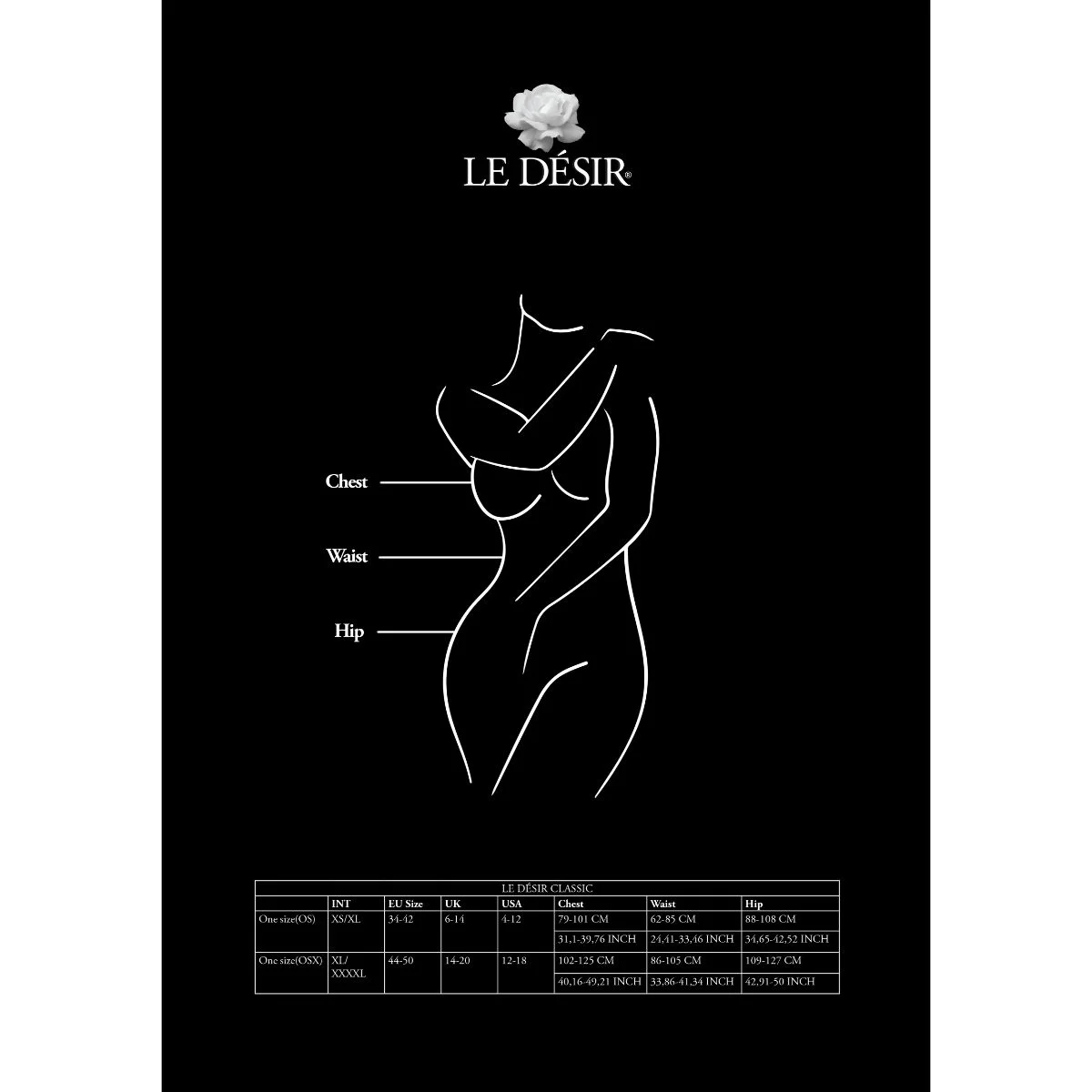 Le Désir - Lace Suspender Bodystocking - Zwart