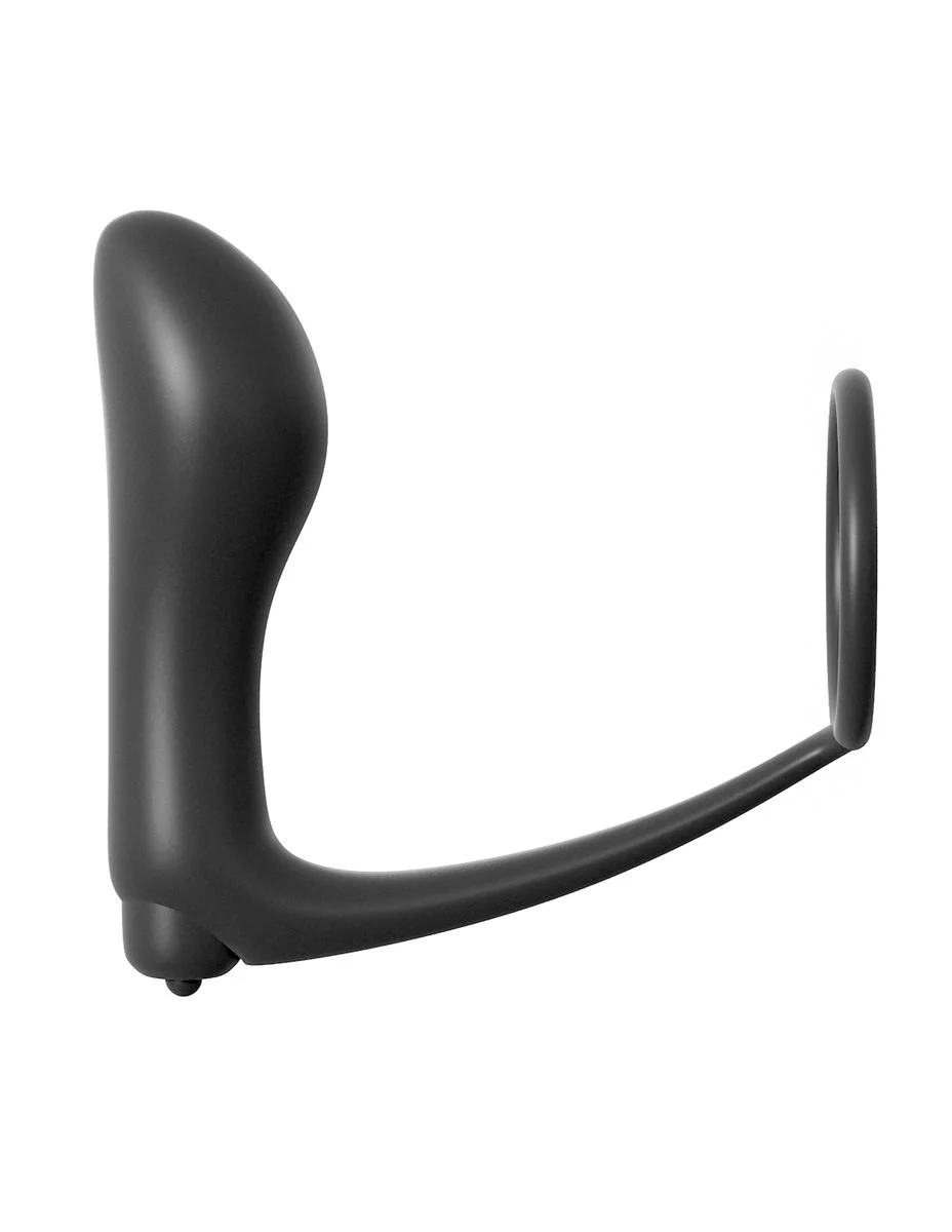 PIPEDREAM – Ass-Gasm Cockring met Vibrerende Butt Plug – Black