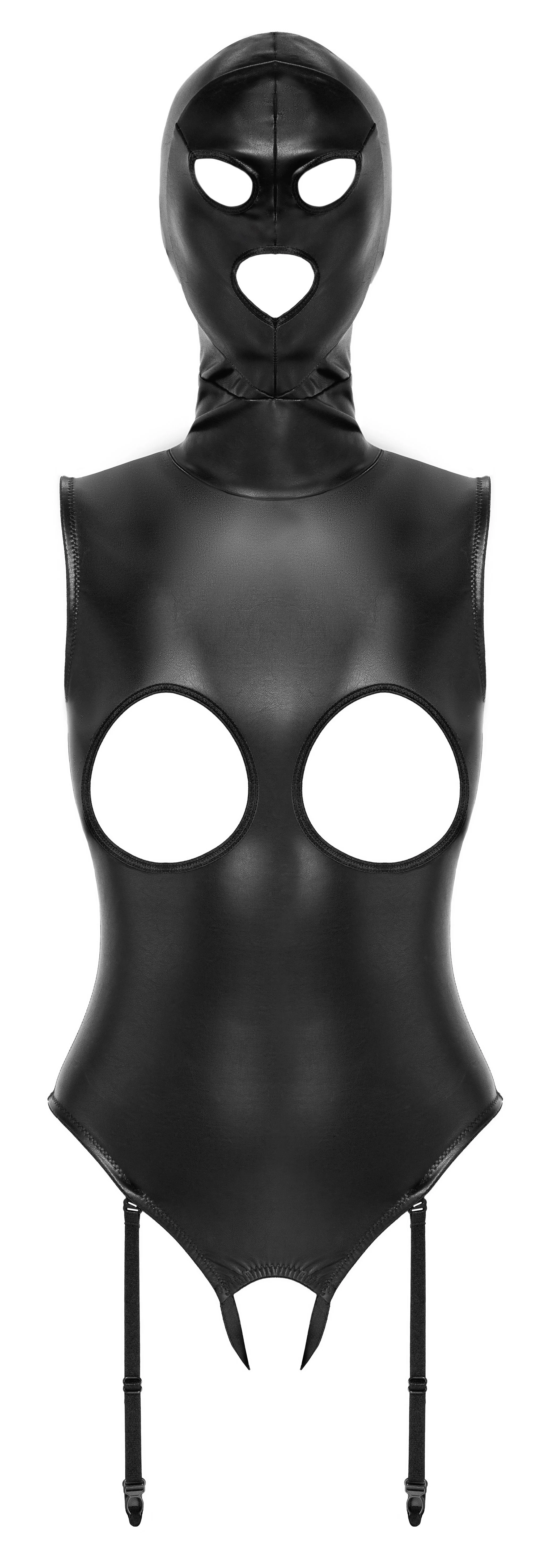 Bad Kitty – Open Cup Body met Hoofdkap – Zwart