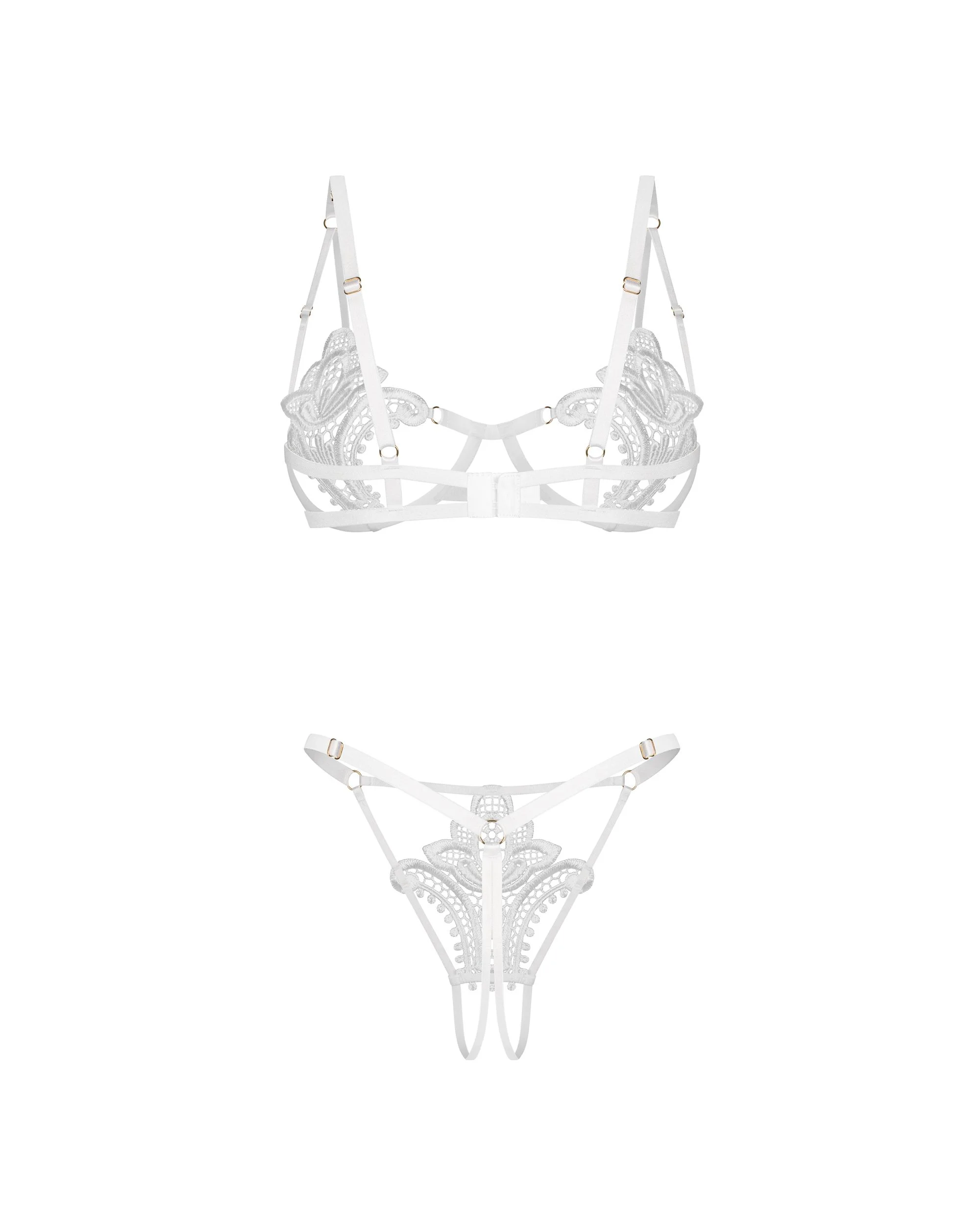 Obsessive - Luise Sublim 2-delige Open Set - Wit