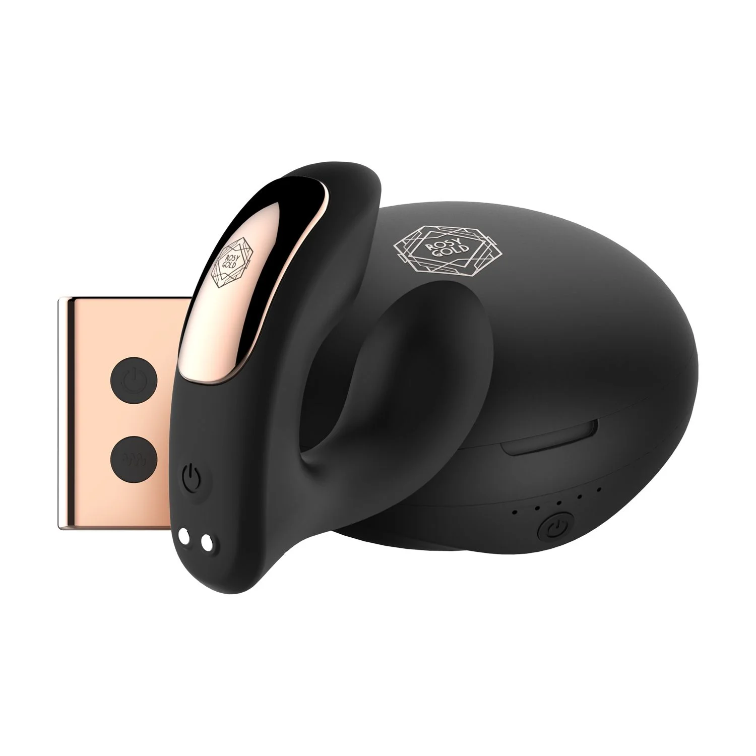 Rosy Gold – Wearable Vibrator met Luxe Oplaadcase – Zwart