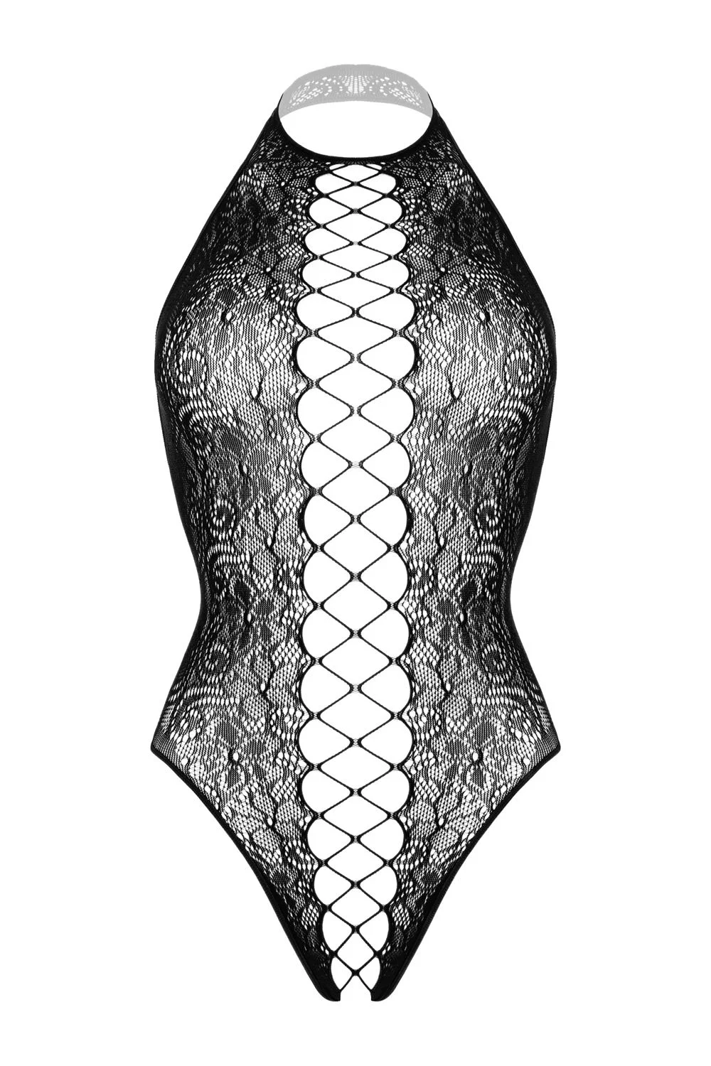 Christine - Noir Open Kruis Veter Body