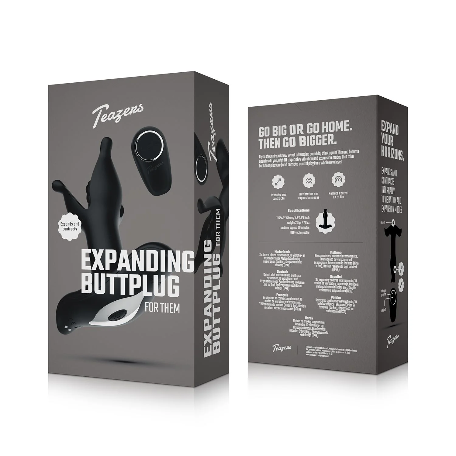 Teazers - Anal Expanding Butt Plug - Zwart