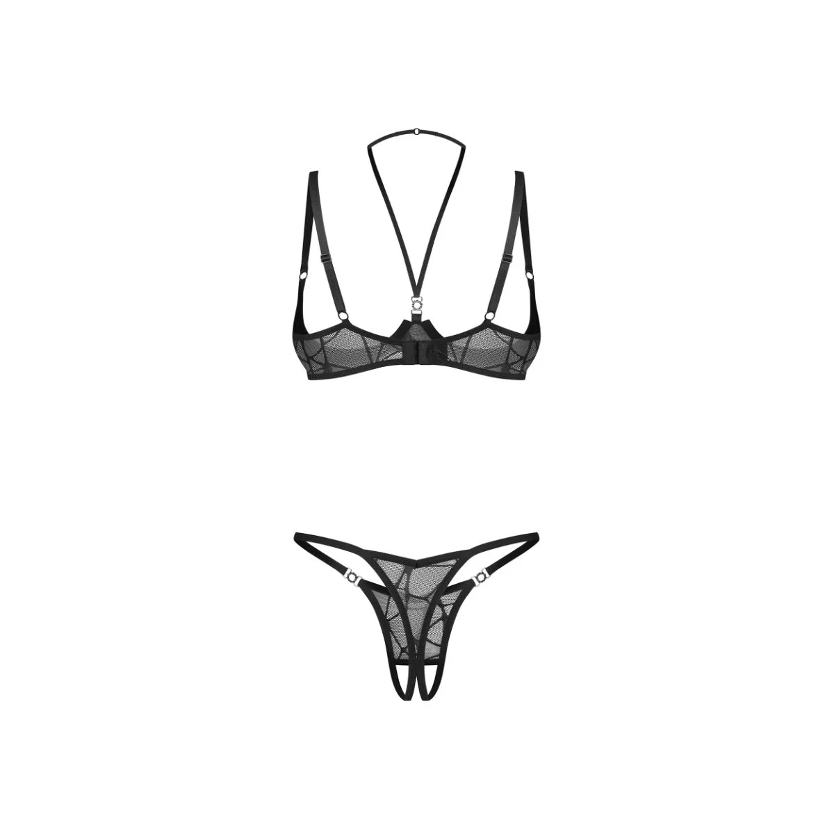Obsessive - Olianna 2-delige Open Set - Zwart